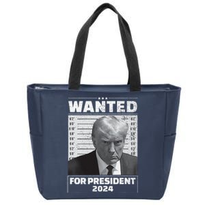 Wanted For President 2024 Trump Mugshot Zip Tote Bag