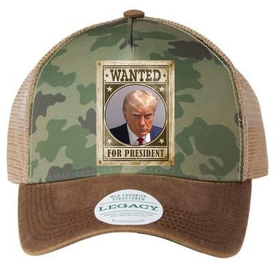 Wanted For President Funny Donald Trump Mugshot Legacy Tie Dye Trucker Hat