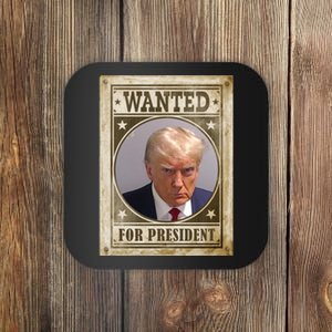 Wanted For President Funny Donald Trump Mugshot Coaster