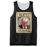 Wanted For President Funny Donald Trump Mugshot Mesh Reversible Basketball Jersey Tank