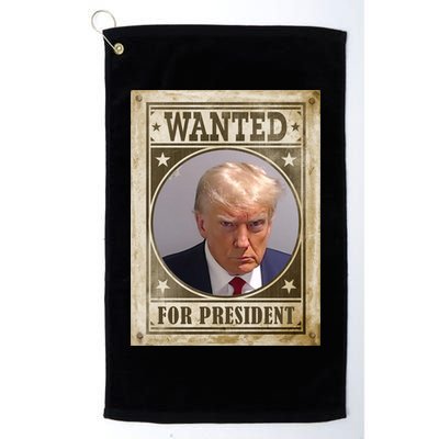 Wanted For President Funny Donald Trump Mugshot Golf Towel