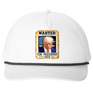 Wanted For President 2024 Donald Trump Snapback Five-Panel Rope Hat