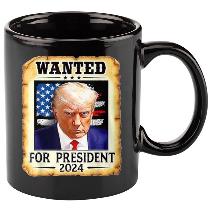 Wanted For President 2024 Donald Trump 11oz C Handle Ceramic Mug