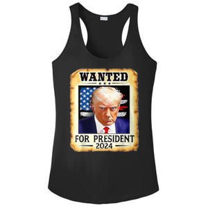 Wanted For President 2024 Donald Trump Ladies PosiCharge Competitor Racerback Tank