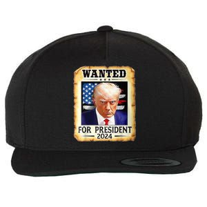 Wanted For President 2024 Donald Trump Wool Snapback Cap