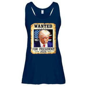 Wanted For President 2024 Donald Trump Ladies Essential Flowy Tank