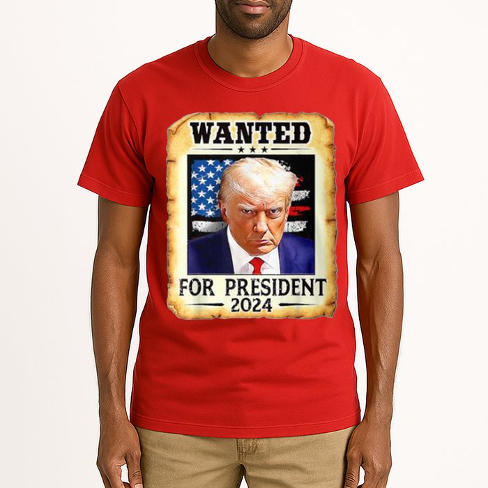 Wanted For President 2024 Donald Trump Tall T-Shirt