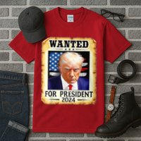Wanted For President 2024 Donald Trump Tall T-Shirt