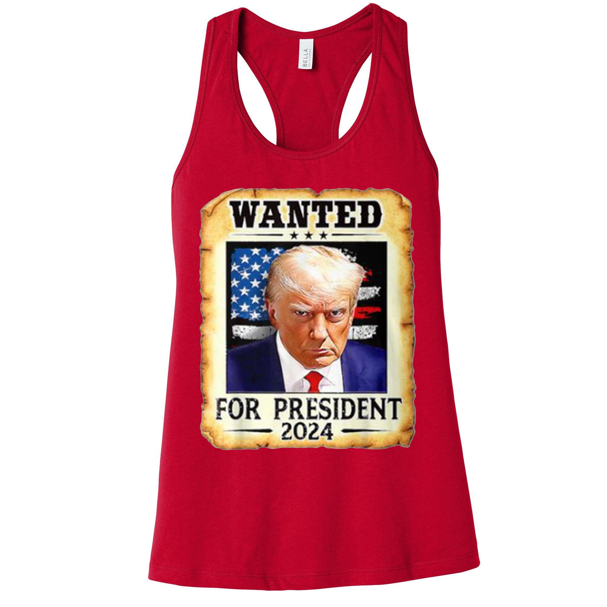 Wanted For President 2024 Donald Trump Womens Tank Top