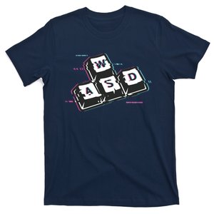 WASD Funny PC Video Gamer Gaming Geek Glitch T-Shirt