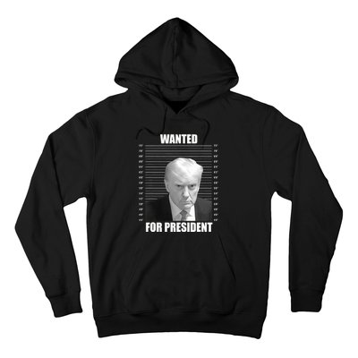 Wanted For President 2024 Trump Mug Shot Never Surrender Hoodie