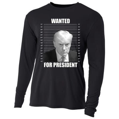 Wanted For President 2024 Trump Mug Shot Never Surrender Cooling Performance Long Sleeve Crew