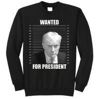 Wanted For President 2024 Trump Mug Shot Never Surrender Tall Sweatshirt