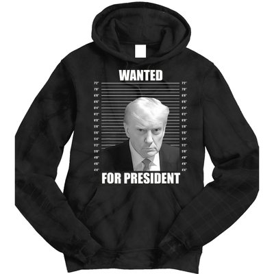 Wanted For President 2024 Trump Mug Shot Never Surrender Tie Dye Hoodie