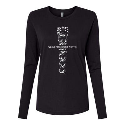 World Fucking Peace World Peace It Is Written Mmxxiv Snake Womens Cotton Relaxed Long Sleeve T-Shirt