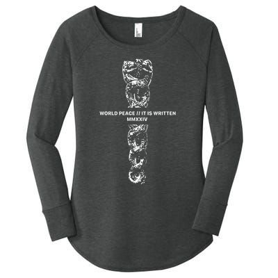 World Fucking Peace World Peace It Is Written Mmxxiv Snake Women's Perfect Tri Tunic Long Sleeve Shirt