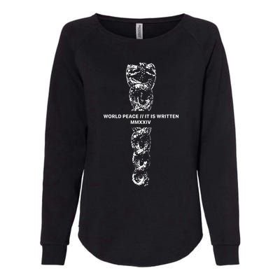 World Fucking Peace World Peace It Is Written Mmxxiv Snake Womens California Wash Sweatshirt