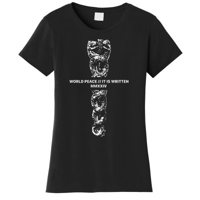 World Fucking Peace World Peace It Is Written Mmxxiv Snake Women's T-Shirt