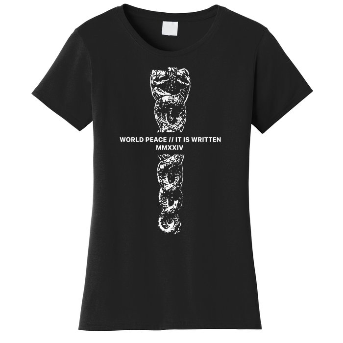 World Fucking Peace World Peace It Is Written Mmxxiv Snake Women's T-Shirt