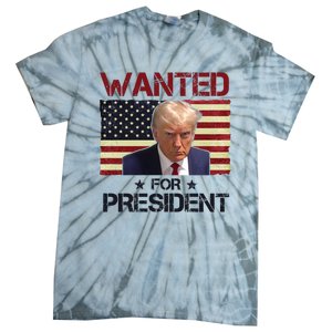 Wanted For President Donald Trump American Flag Tie-Dye T-Shirt