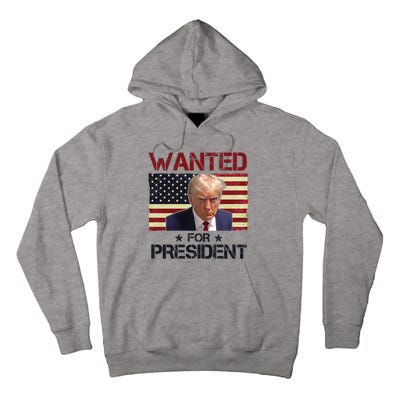 Wanted For President Donald Trump American Flag Tall Hoodie