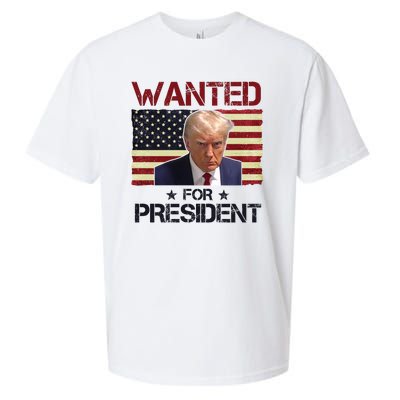 Wanted For President Donald Trump American Flag Sueded Cloud Jersey T-Shirt