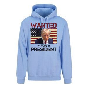 Wanted For President Donald Trump American Flag Unisex Surf Hoodie