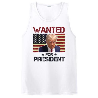 Wanted For President Donald Trump American Flag PosiCharge Competitor Tank