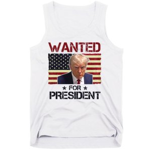 Wanted For President Donald Trump American Flag Tank Top