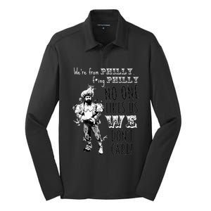 We're From Philly No One Likes Us We Don't Care Silk Touch Performance Long Sleeve Polo