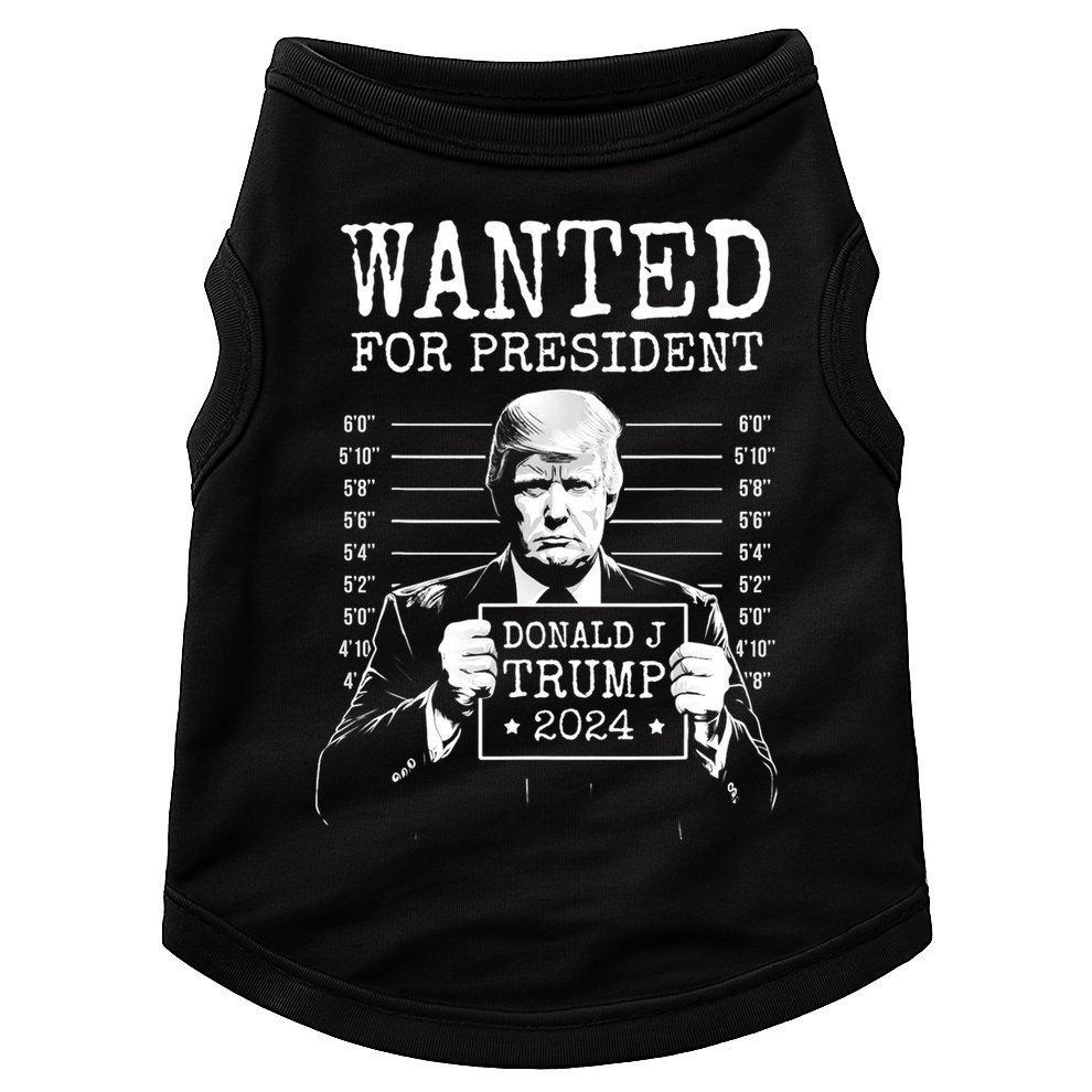 Wanted For President Donald Trump 2024 Mugshot Doggie Tank