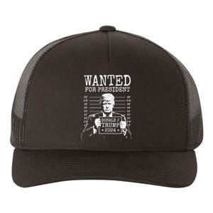 Wanted For President Donald Trump 2024 Mugshot Yupoong Adult 5-Panel Trucker Hat