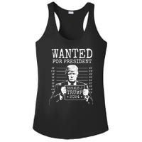 Wanted For President Donald Trump 2024 Mugshot Ladies PosiCharge Competitor Racerback Tank