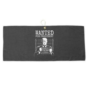 Wanted For President Donald Trump 2024 Mugshot Large Microfiber Waffle Golf Towel