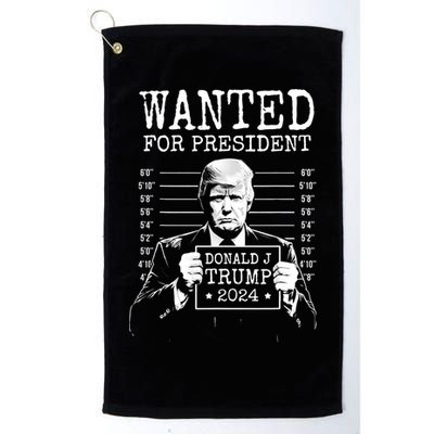 Wanted For President Donald Trump 2024 Mugshot Golf Towel