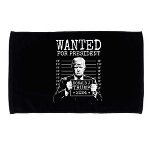 Wanted For President Donald Trump 2024 Mugshot Microfiber Hand Towel