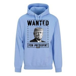 Wanted For President 2024 Vote Trump Unisex Surf Hoodie