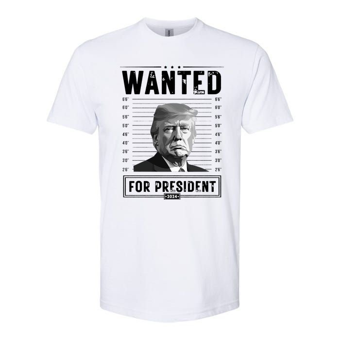 Wanted For President 2024 Vote Trump Softstyle CVC T-Shirt