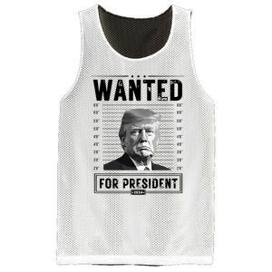 Wanted For President 2024 Vote Trump Mesh Reversible Basketball Jersey Tank