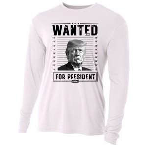 Wanted For President 2024 Vote Trump Cooling Performance Long Sleeve Crew