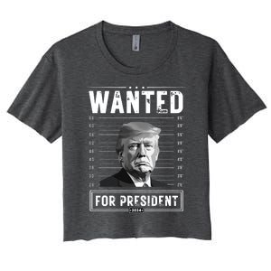 Wanted For President 2024 Vote Trump Women's Crop Top Tee