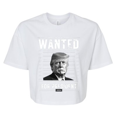 Wanted For President 2024 Vote Trump Bella+Canvas Jersey Crop Tee