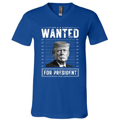 Wanted For President 2024 Vote Trump V-Neck T-Shirt