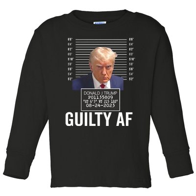 Wanted For President 2024 Trump Mugshot Toddler Long Sleeve Shirt