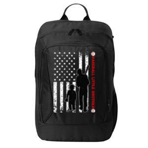 Wo Funny Proud Baseball Little Brother US Flag Father's Day City Backpack