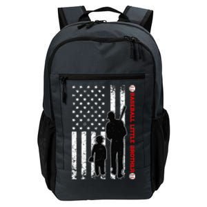 Wo Funny Proud Baseball Little Brother US Flag Father's Day Daily Commute Backpack