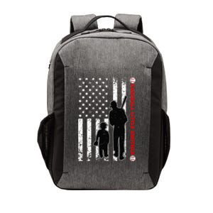 Wo Funny Proud Baseball Little Brother US Flag Father's Day Vector Backpack