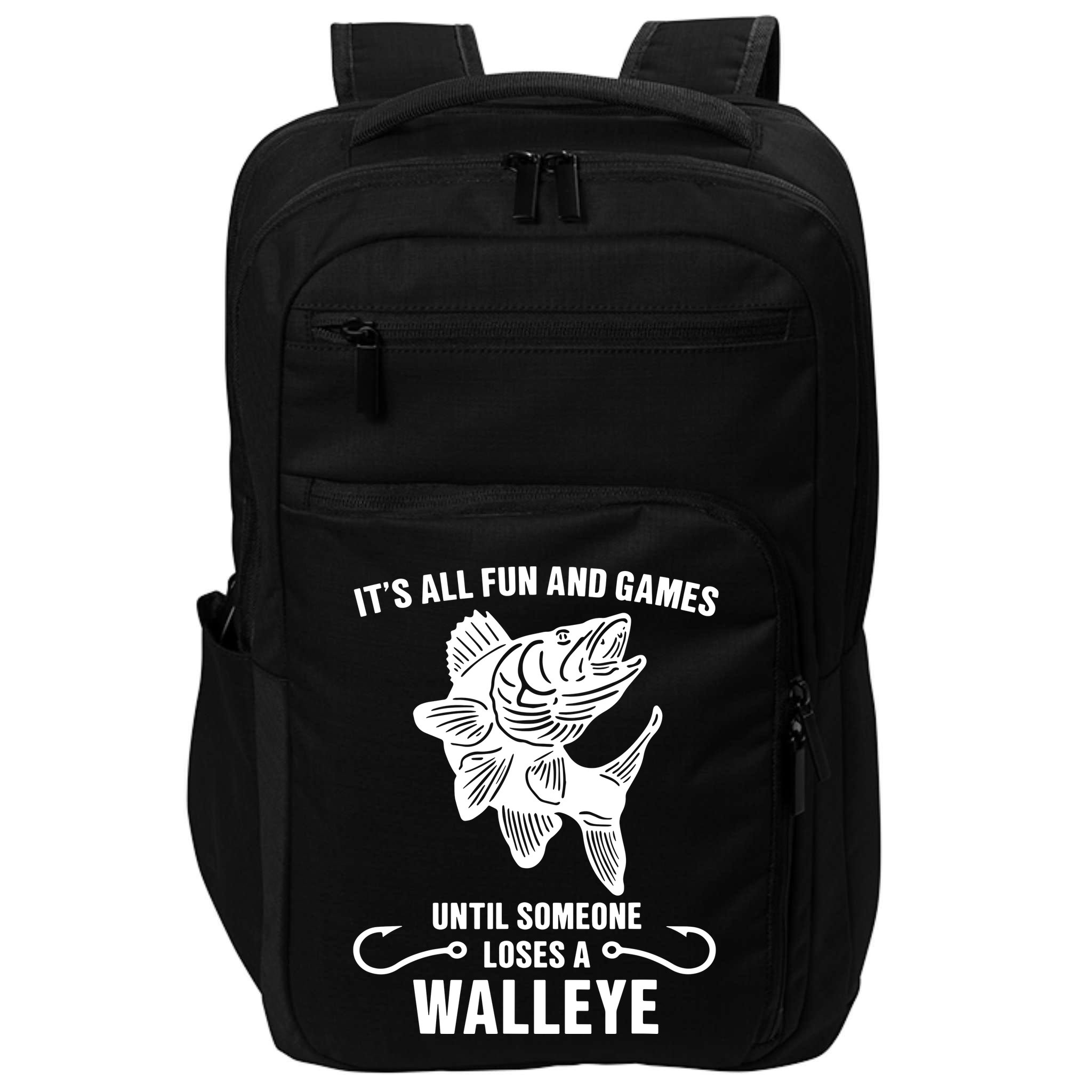 Walleye Fishing Pine Forest Treeline Fisherman Gift Impact Tech Backpack