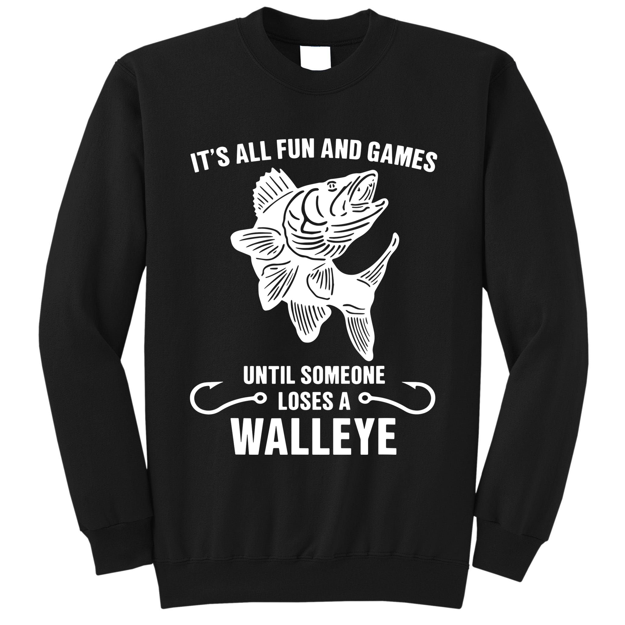 Walleye Fishing Pine Forest Treeline Fisherman Gift Tall Sweatshirt