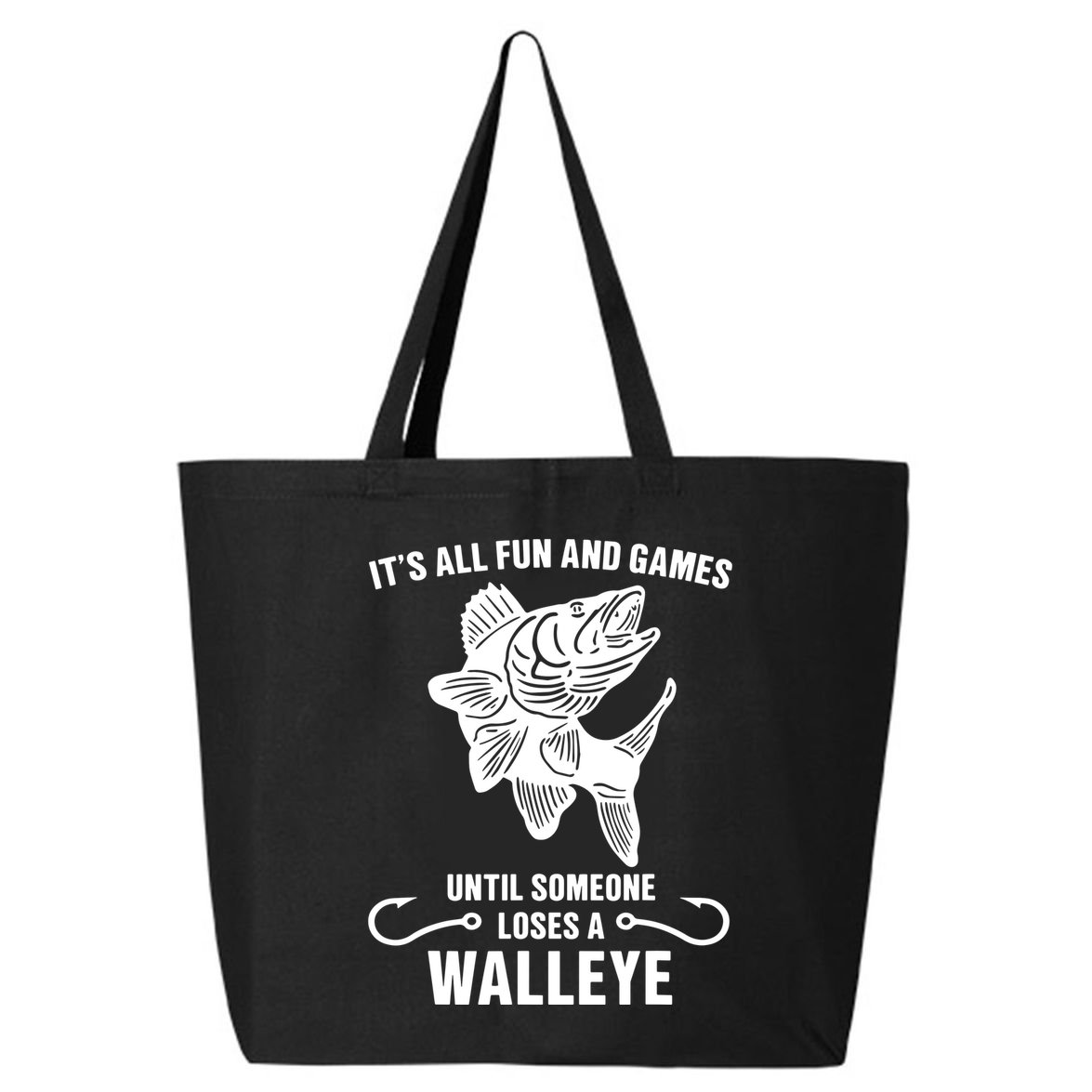Walleye Fishing Pine Forest Treeline Fisherman Gift 25L Jumbo Tote